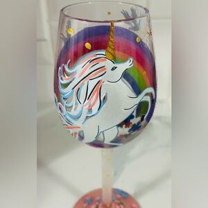 🦄🍷 Unicorn Wine Glass by Lolita brand new with box.